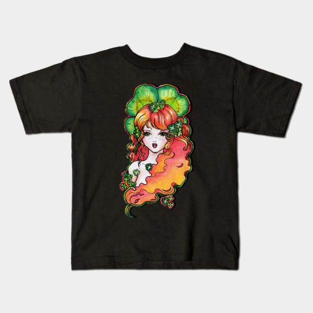 Clover fairy Kids T-Shirt by Paulina Gravagno